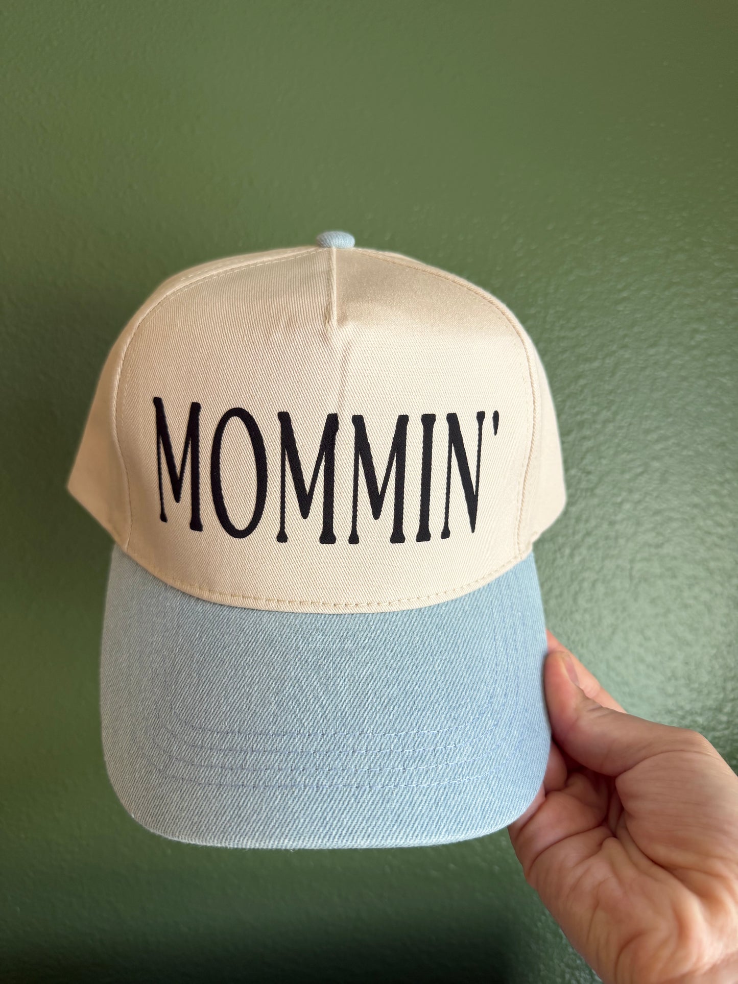 MOMMIN' Denim Trucker Hat