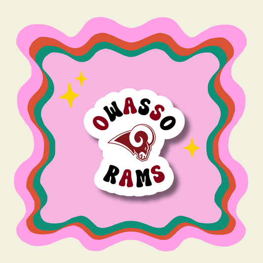 Owasso Rams Waterproof Sticker