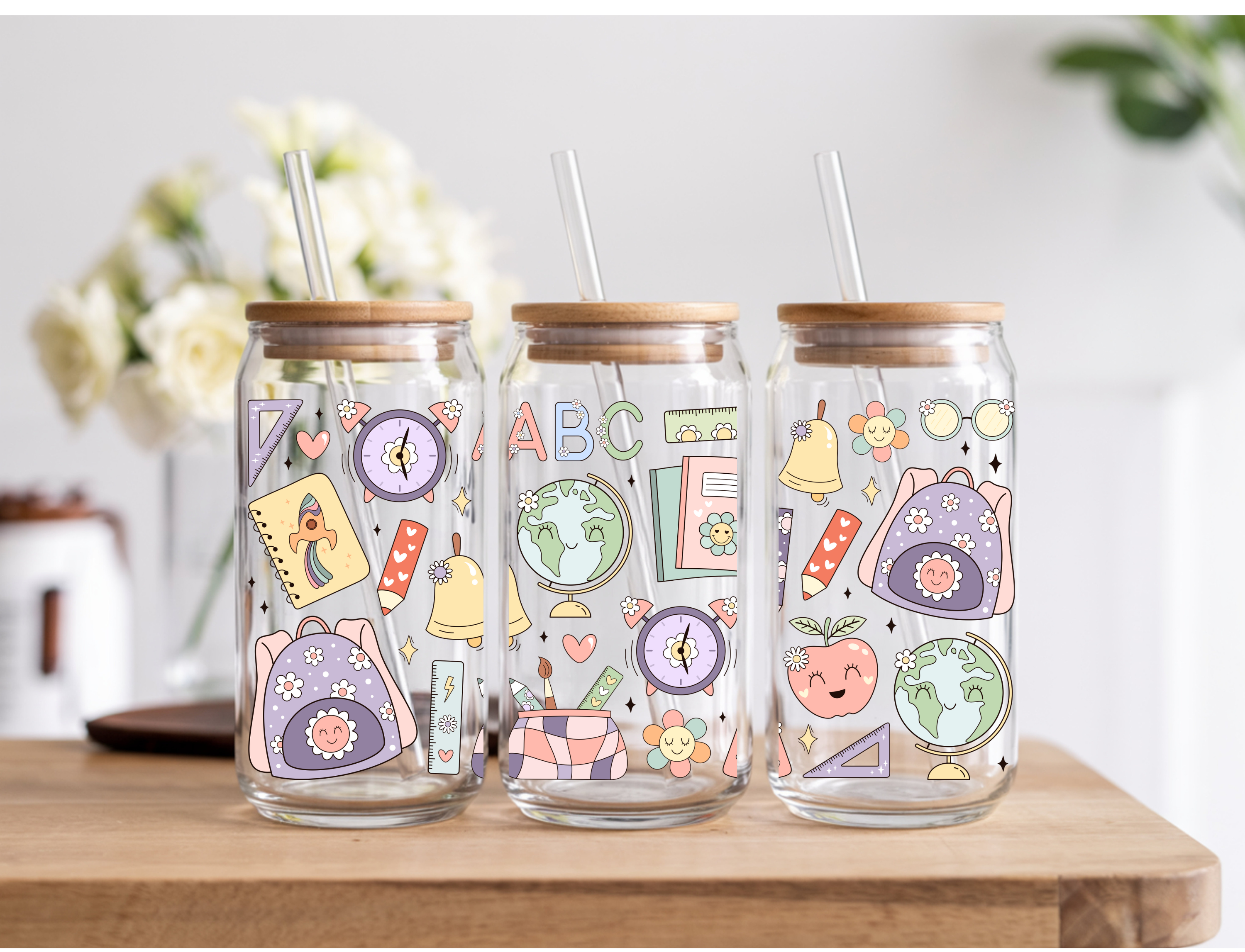 School Life Glass Can