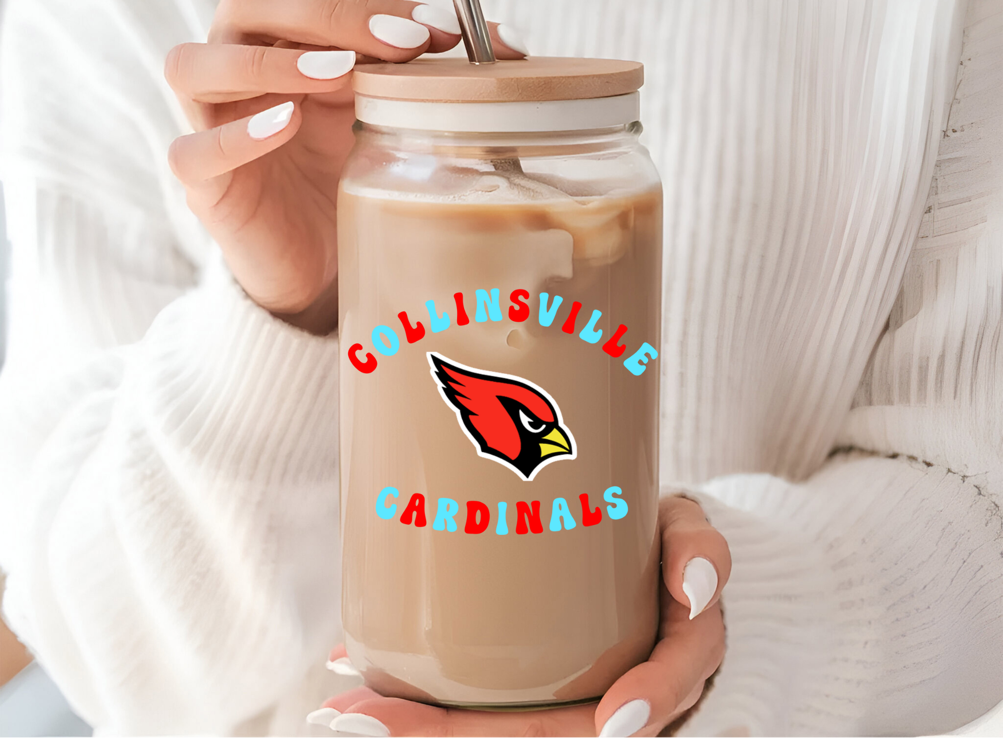 Collinsville Cardinals Glass Can